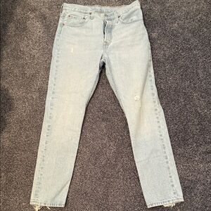 Classic Light Blue Straight Leg Jeans for Women